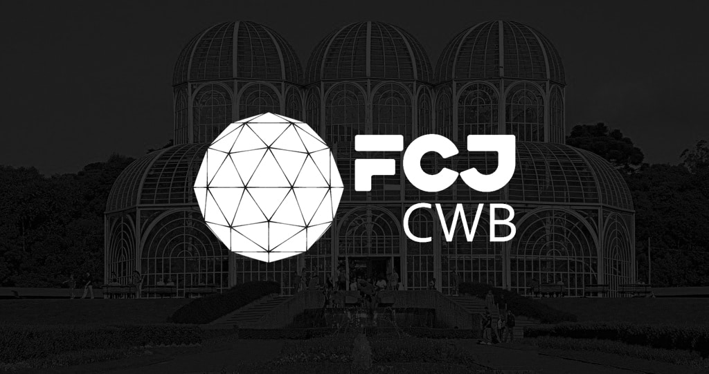 foto da cidade de curitiba com o logo da FCJ Venture Builder - CWB por cima