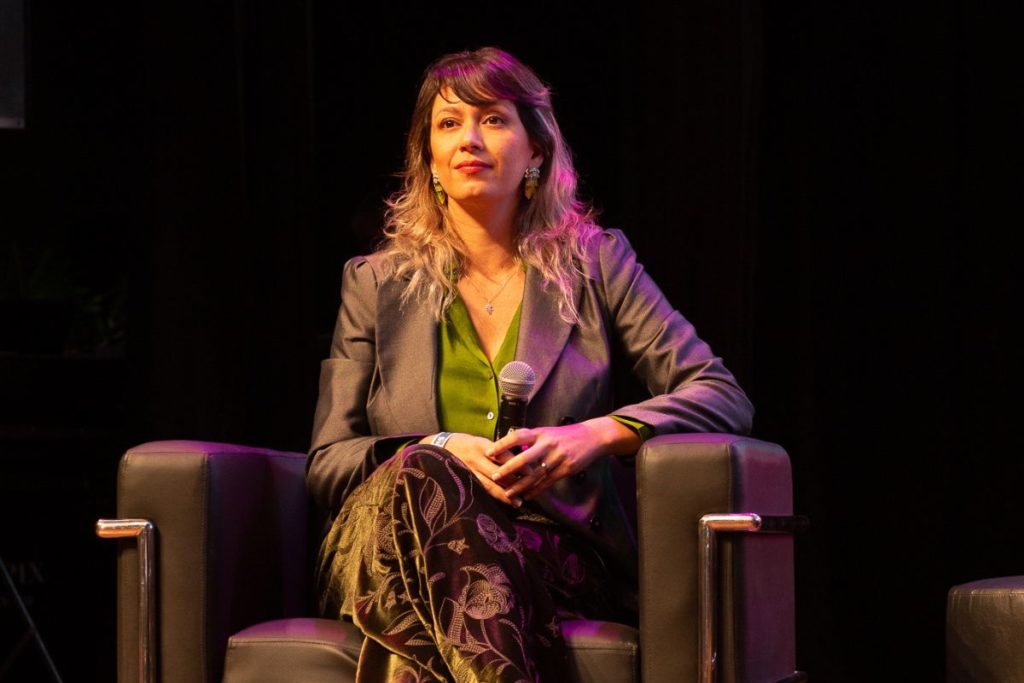 Renata Horta, CEO da TroposLab, no palco do Minas Summit. Foto Camila Rocha